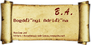 Bogdányi Adriána névjegykártya